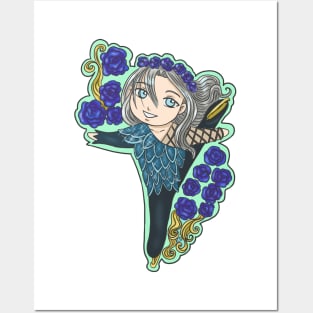 Yurii! on Ice - Viktor Flower Crown Posters and Art